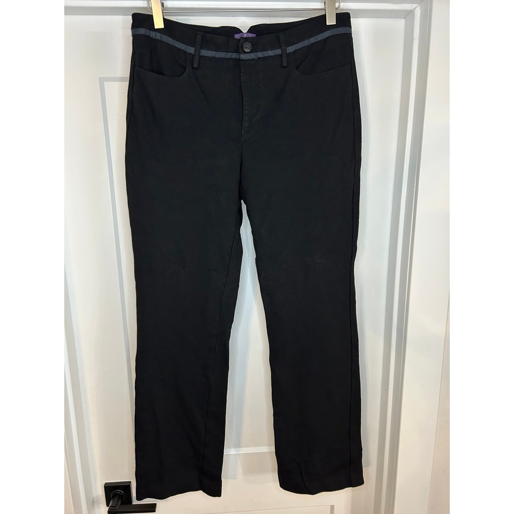 NYDJ Womens Black Straight Leg Lift Tuck Technology Trousers 10 Professional